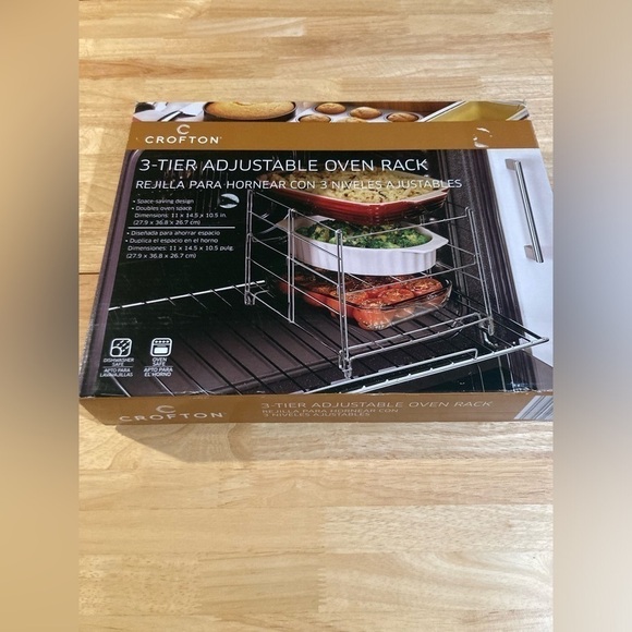 NWT Crofton 3 tier adjustable oven rack. New in box. Space saving design - Picture 1 of 3